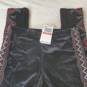 JOHNNY WAS Blair Black Velvet Leggings XS NWT